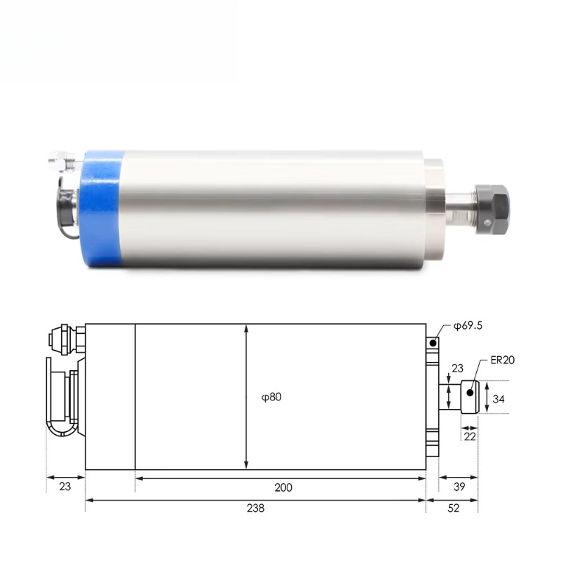 2.2KW ER20 Water Cooled Spindl - đánh giá và giá Cnc Spindle Motor